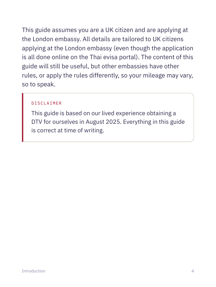 The end of the introduction, with the disclaimer.